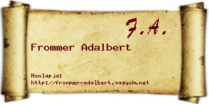 Frommer Adalbert névjegykártya
